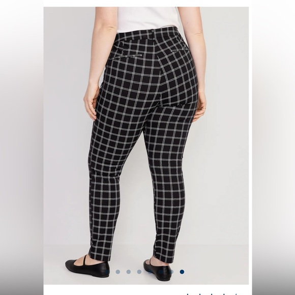 OLD NAVY High Waisted Pixie Pants in Windowpane Print with Secret Slim Pockets - Picture 2 of 11